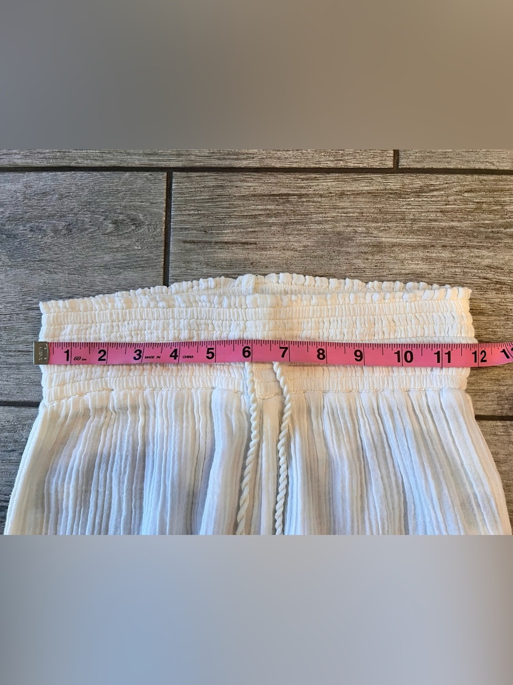 Abercrombie & Fitch White Gauze Beach Wide Leg Pants SMALL Boho Resort Coastal - Picture 5 of 8